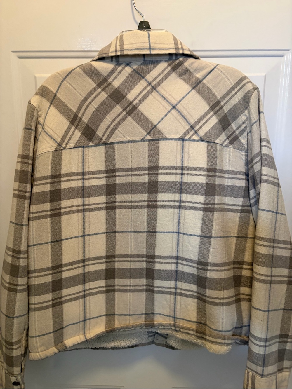 Lucky Brand Beige and Taupe Plaid Sherpa-Lined Jacket - Picture 3 of 6